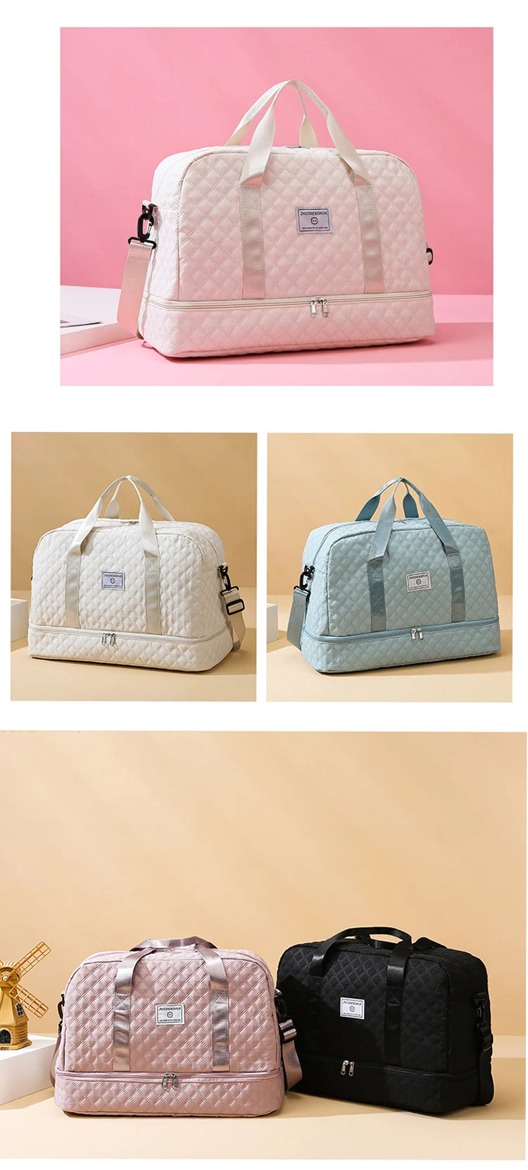 Short Trip Travel Bag Men Women Handbag Large Capacity Luggage Storage Bag Dry Wet Separation Waterproof Sports Fitness Bag