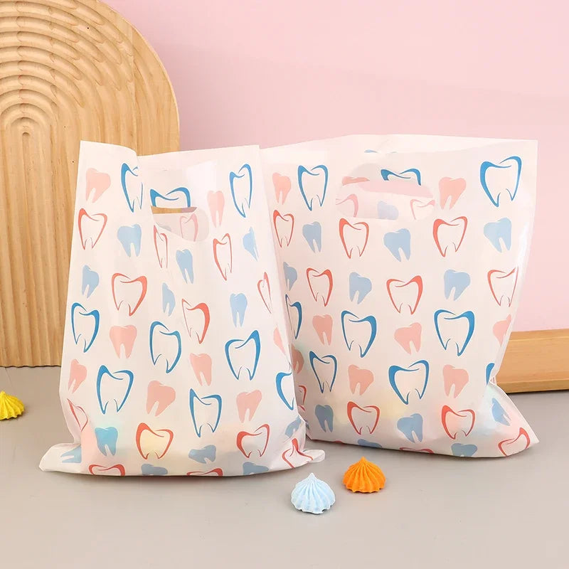 30/50pcs Dental Bags For Dental , Bulk Plastic Dental Goods Gift Bags For Hygienists, Dentists, Patient Care Clinics