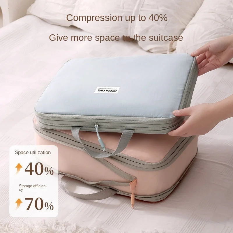Fashion Simple Compression Storage Bags For Business Travel Portable Clothes Bunderwears Shoes Small Stoages Travel Hand Bag