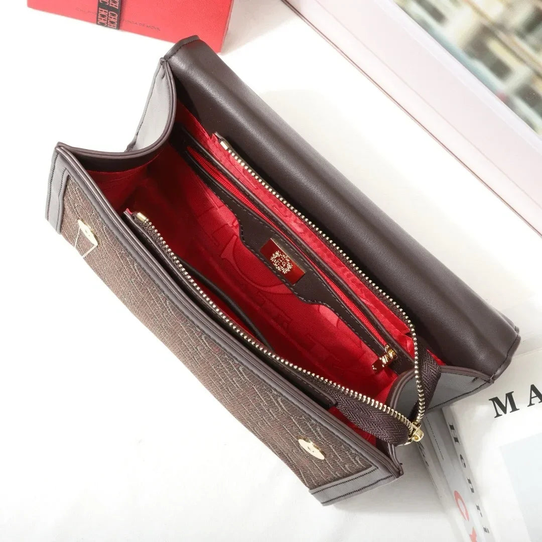 Stylish Women's Leather Messenger Bag Handbags Crossbody Shoulder Tote Classic Elegant for Ladies Luxury Brand