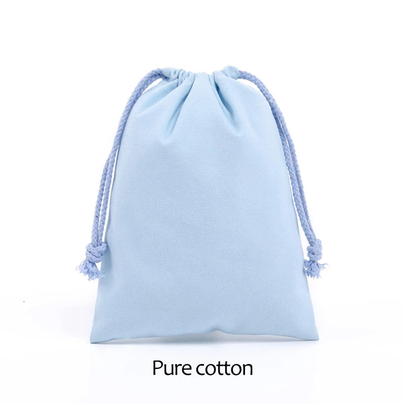 Cotton Drawstring Storage Bag White Canvas Bags for Candy Gift Package Pouch Reusable Home Sundries Organize Dustproof Sacks