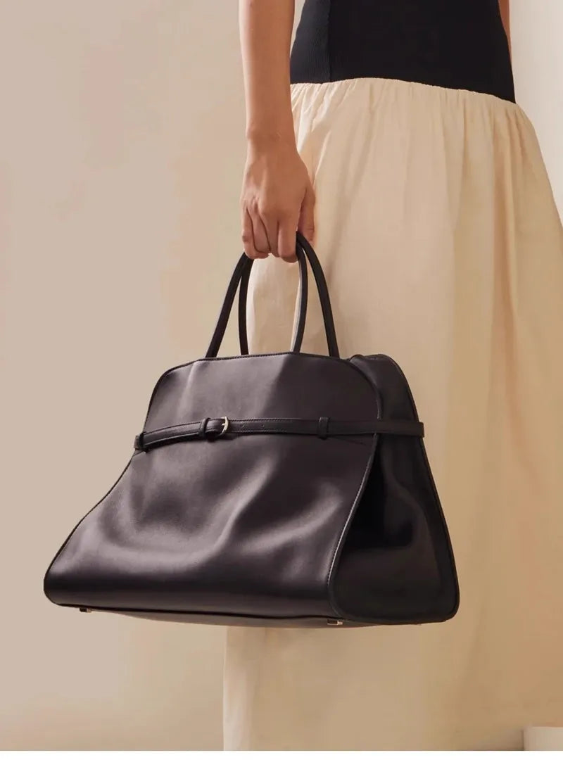 Tote Large Capacity Commuter Bag Cowhide Niche Shoulder Handbag Large Soft