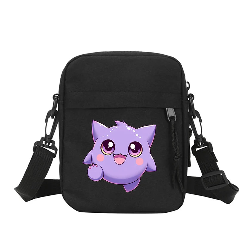 Messenger Sling Bags for Men Casual Canvas Small Zipper Crossbody Pouch Pokemoned Simple Small Crossbody Shoulder Bag Men Bag