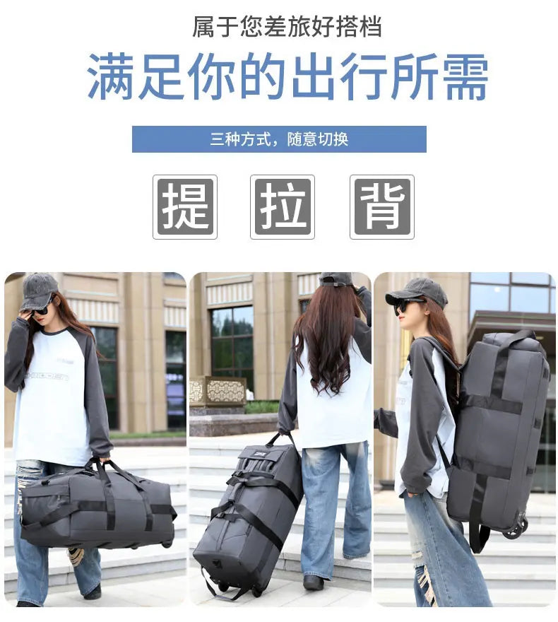 Travel Bag, Large Capacity Handbag, Portable Outdoor Carry-On Luggage, Wheeled Travel Bag, Convenient and Practical Unisex Travel Bag