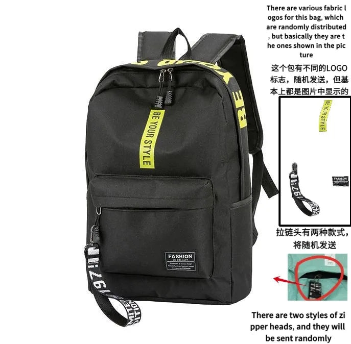 Fashion trend backpack backpack for men and women junior high school high school student bag large capacity korean version of th
