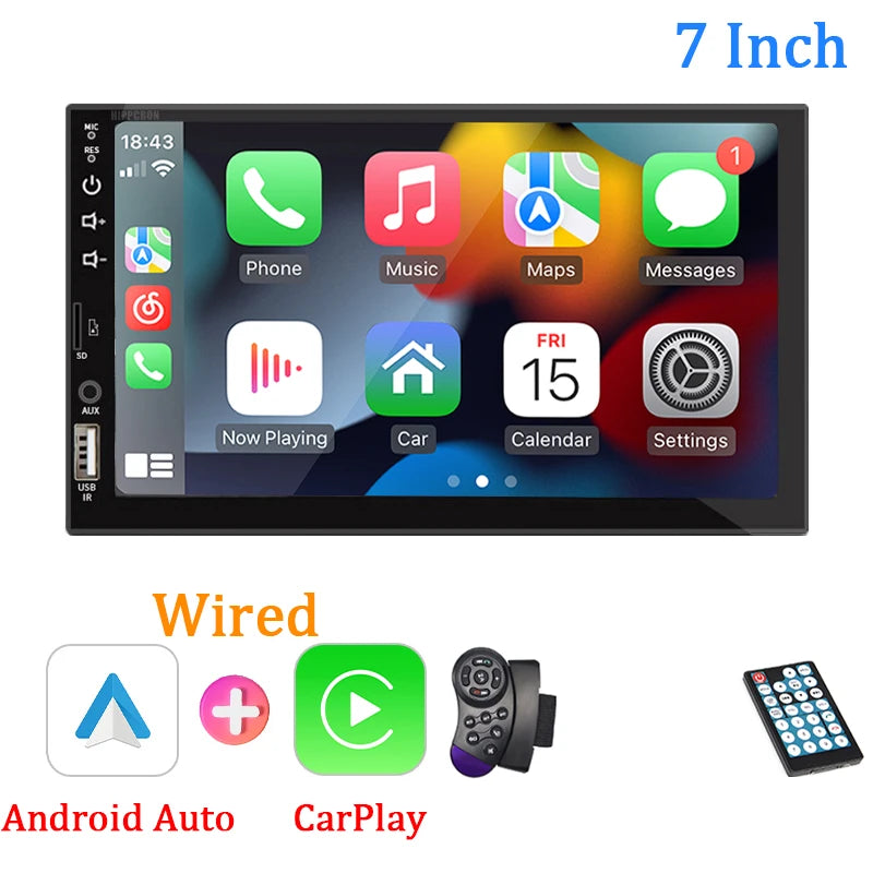 Aroefa 7“ Car Radio 1 Din Carplay Android - Aroefa