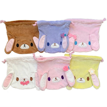 Sugarbunnies Plush Drawstring Bag Pouch Momousa Strawberryusa Blueberryusa Bunny Cute Kawaii Small Storage Bags Organizer