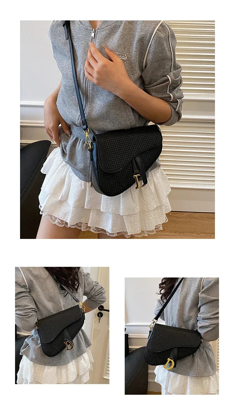 Elegant Messenger Bag for Ladies, Leather Shoulder Crossbody By Famous Designer, Women's Handbag Popular Classic