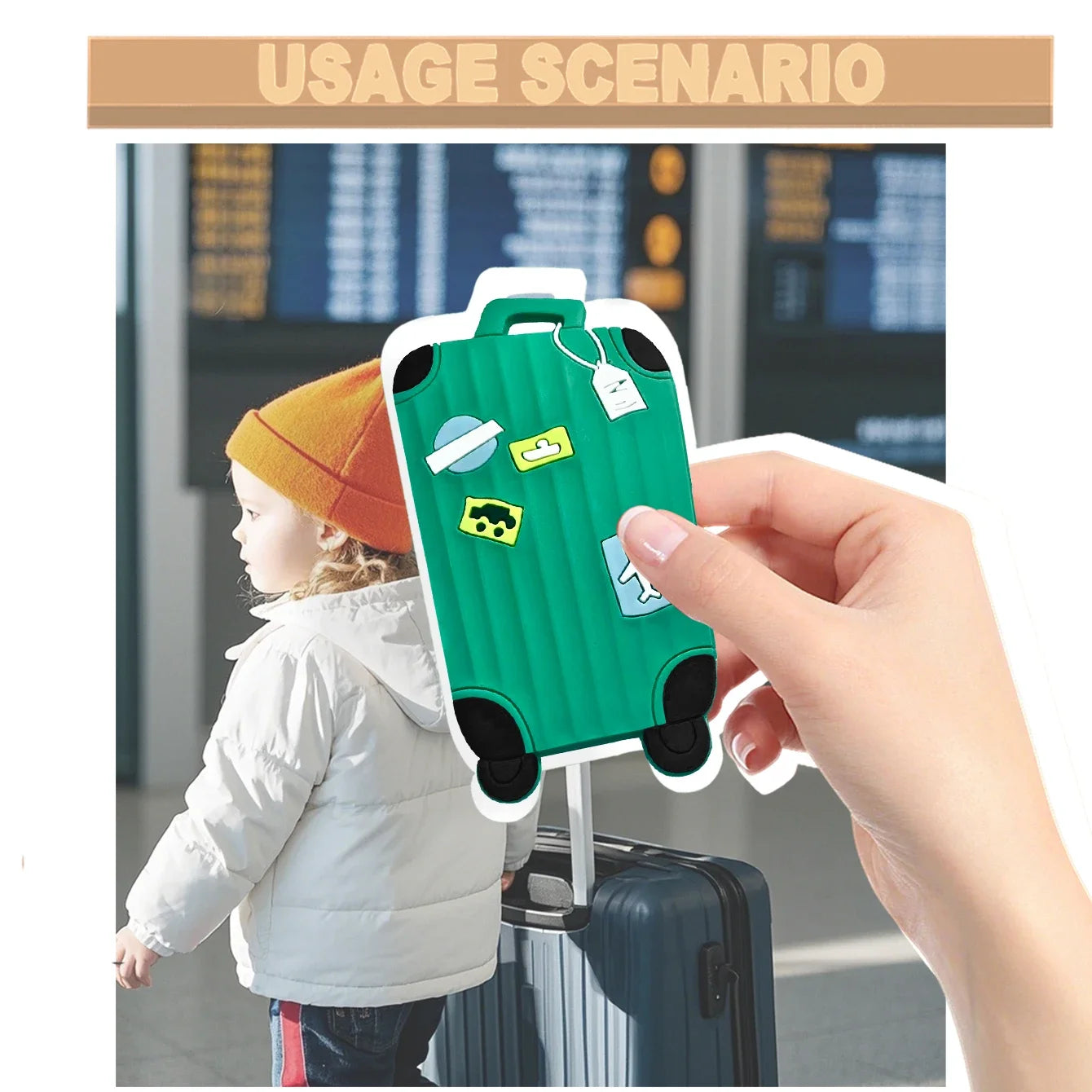 Multifunctional Anti-Loss Luggage Tag: Heavy-Duty TPU Build, Durable, Privacy-Protected, Waterproof & Boarding Pass Compatible