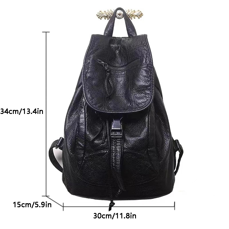 Backpack; 2025 New Backpack; Vintage Backpack; Portable Shoulder Bag; Pu Leather Backpack; Travel Backpack