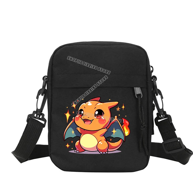 Messenger Sling Bags for Men Casual Canvas Small Zipper Crossbody Pouch Pokemoned Simple Small Crossbody Shoulder Bag Men Bag