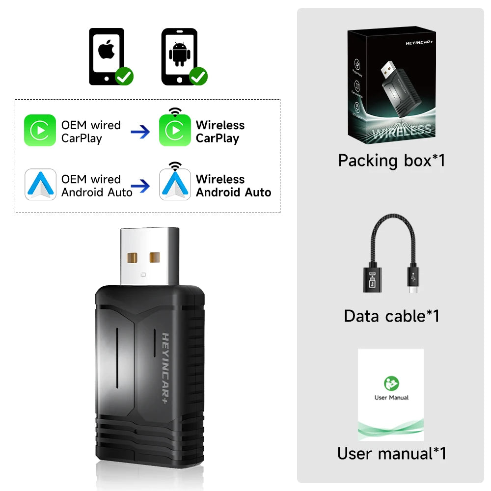 Aroefa 2025 HEYINCAR 2in1 Wireless Benz Carplay - Aroefa
