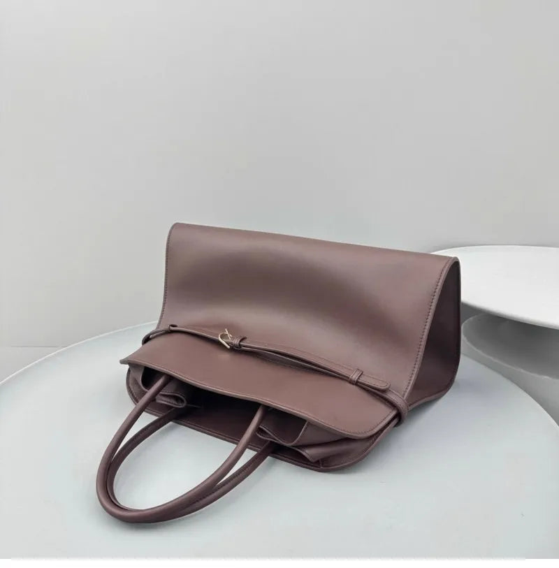Tote Large Capacity Commuter Bag Cowhide Niche Shoulder Handbag Large Soft