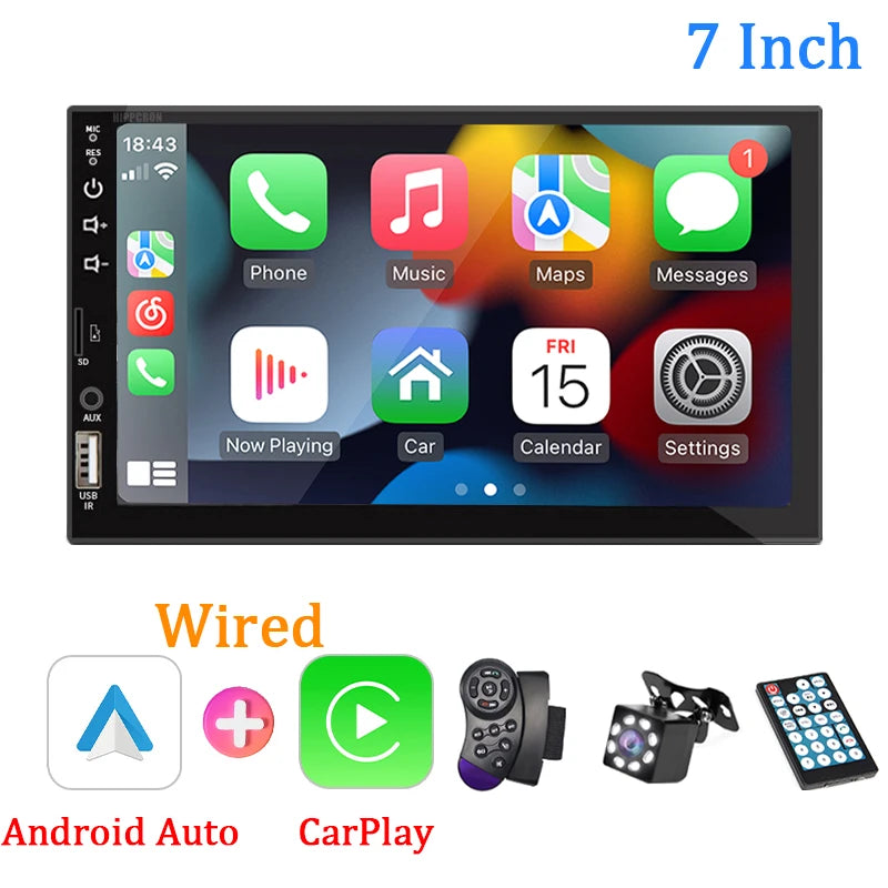 Aroefa 7“ Car Radio 1 Din Carplay Android - Aroefa