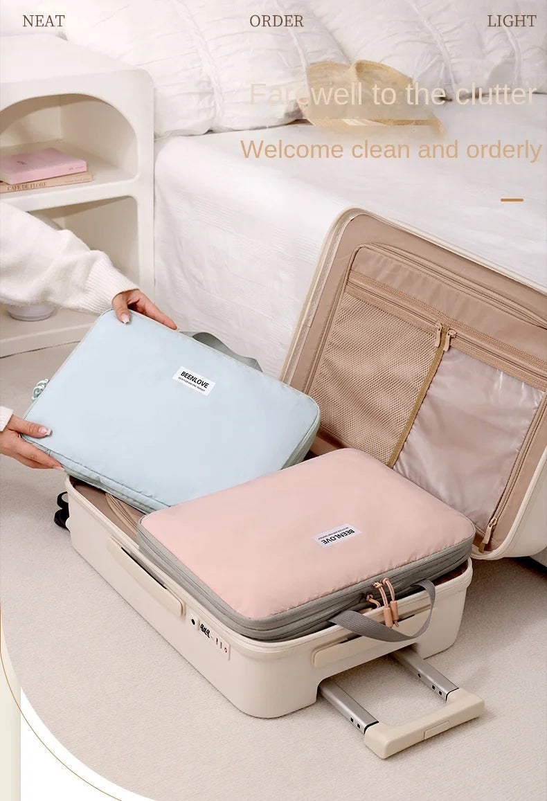 Fashion Simple Compression Storage Bags For Business Travel Portable Clothes Bunderwears Shoes Small Stoages Travel Hand Bag