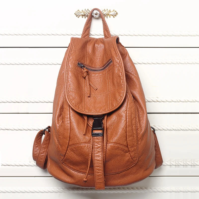 Backpack; 2025 New Backpack; Vintage Backpack; Portable Shoulder Bag; Pu Leather Backpack; Travel Backpack