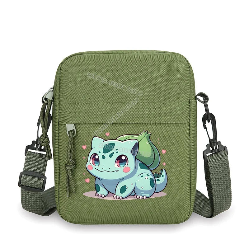 Messenger Sling Bags for Men Casual Canvas Small Zipper Crossbody Pouch Pokemoned Simple Small Crossbody Shoulder Bag Men Bag