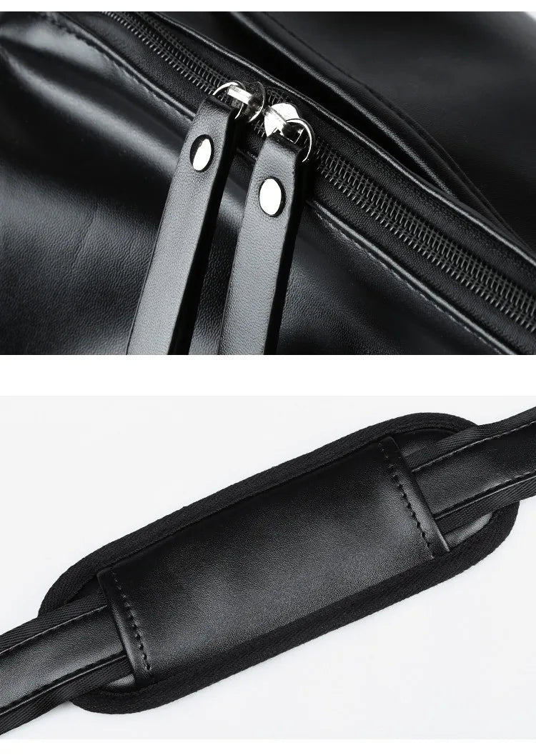 Leather Travel Duffel Bag for Men Women, Vintage Waterproof Bag with Shoe Pouch, Overnight Gym Sports Carry-On Weekend Tote Bag