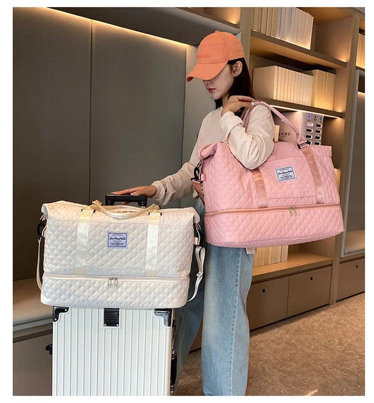 Lightweight Luggage Bag, Large Capacity Travel Duffle Bag Gym Tote Bags, Shoulder Weekender Overnight Bag