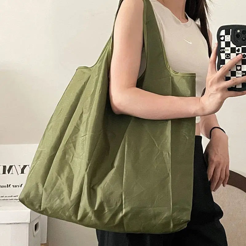 Ultra Lightweight & Compact Grocery Bag - Fold into Pocket, Eco-Friendly Shopping Tote with Zipper
