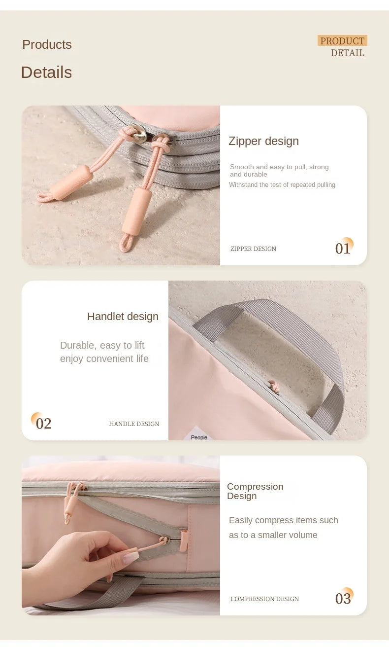 Fashion Simple Compression Storage Bags For Business Travel Portable Clothes Bunderwears Shoes Small Stoages Travel Hand Bag