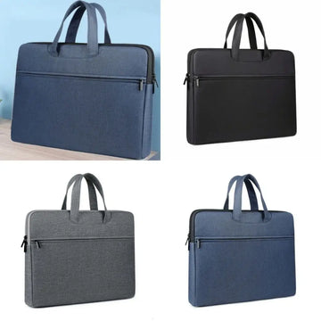 Waterproof Large Capacity Business Briefcase Document Shockproof Zipper Storage Handbag Portable File Paper Organizer Laptop Bag