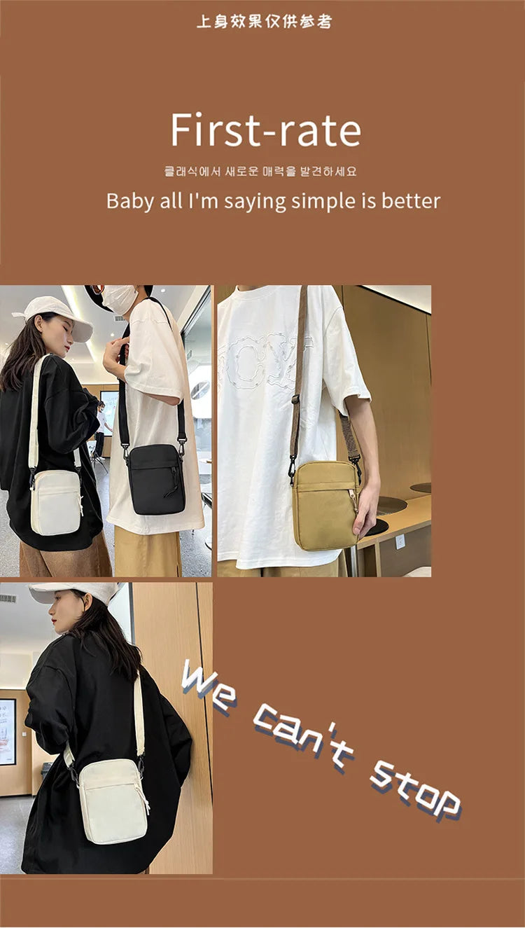 Messenger Sling Bags for Men Casual Canvas Small Zipper Crossbody Pouch Pokemoned Simple Small Crossbody Shoulder Bag Men Bag