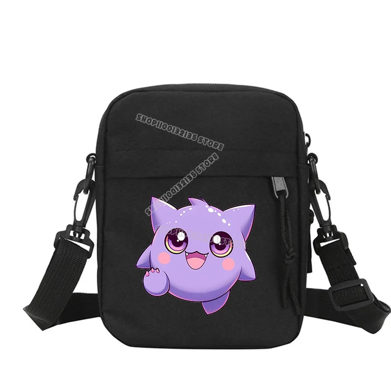 Messenger Sling Bags for Men Casual Canvas Small Zipper Crossbody Pouch Pokemoned Simple Small Crossbody Shoulder Bag Men Bag