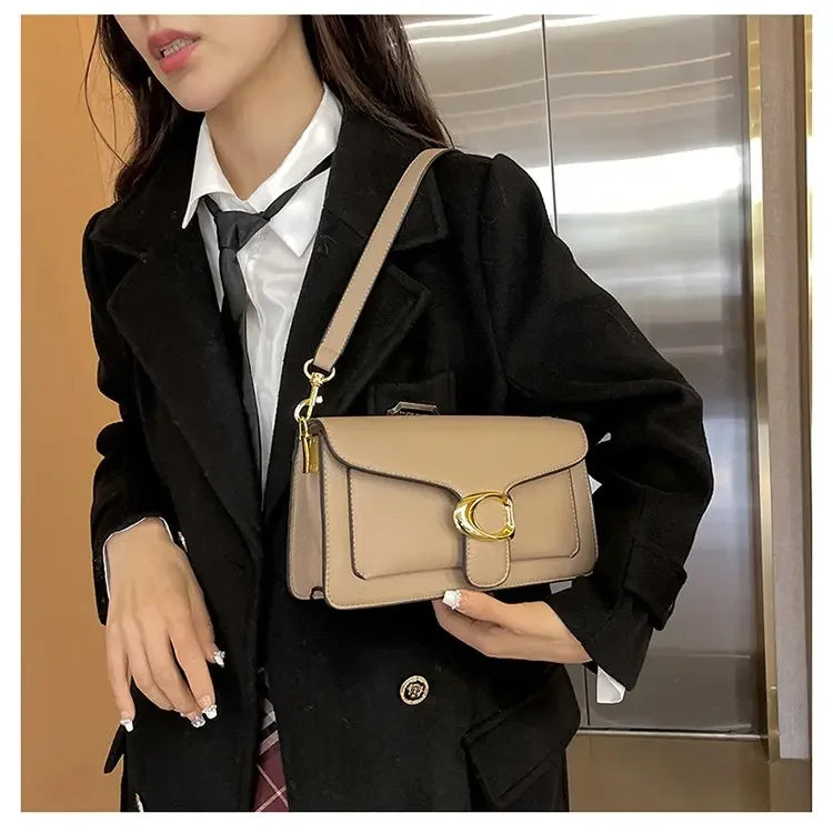 Women's Solid Leather Messenger Bags, Luxury Brands, Fashionable Women's Popular Shoulder Bags, Designer Handbags and Bags