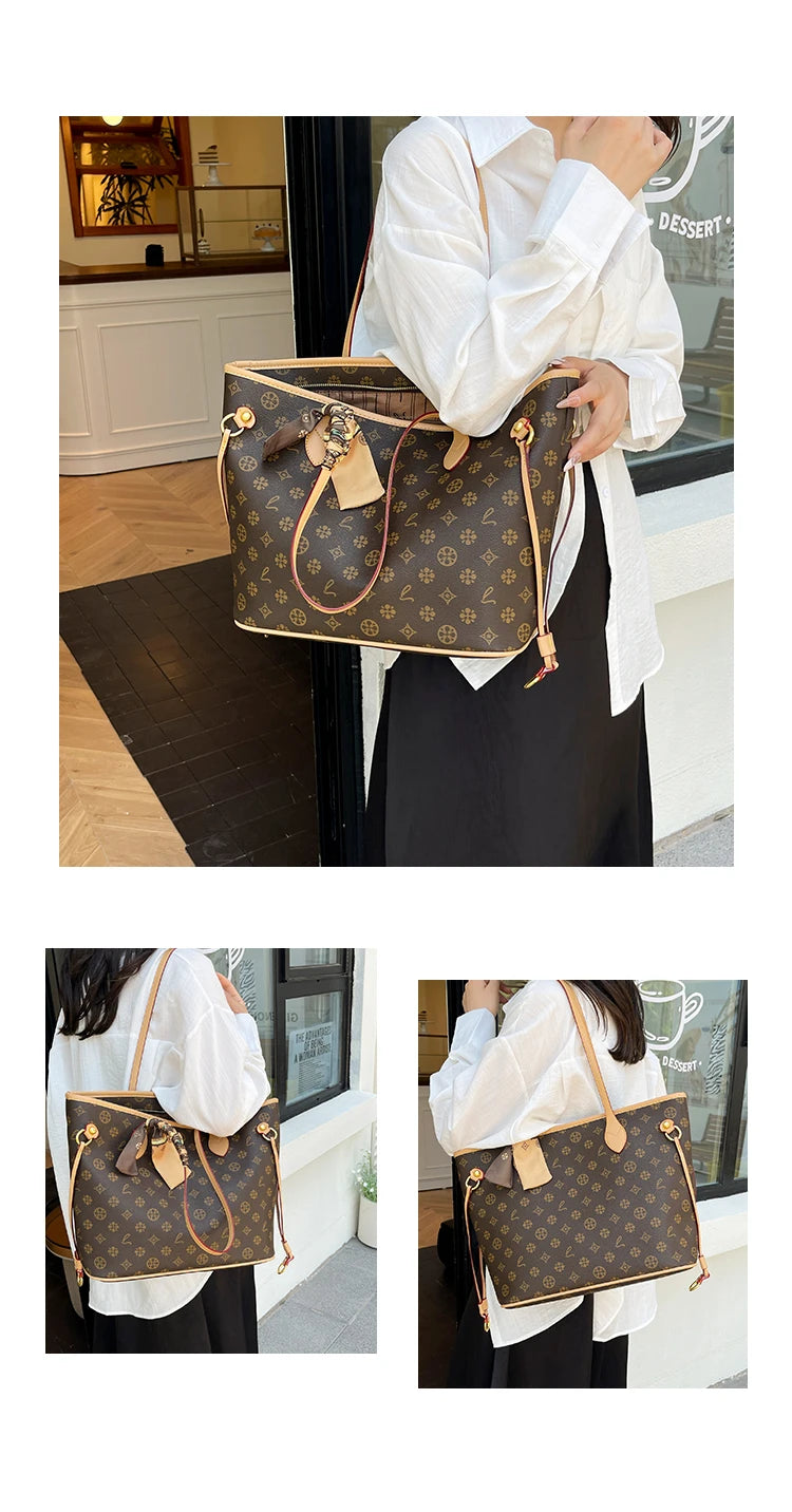 Women's Messenger Bag Leather Crossbody Handbag, Famous Designer Shoulder Tote Popular Classic Elegant Design For Outings