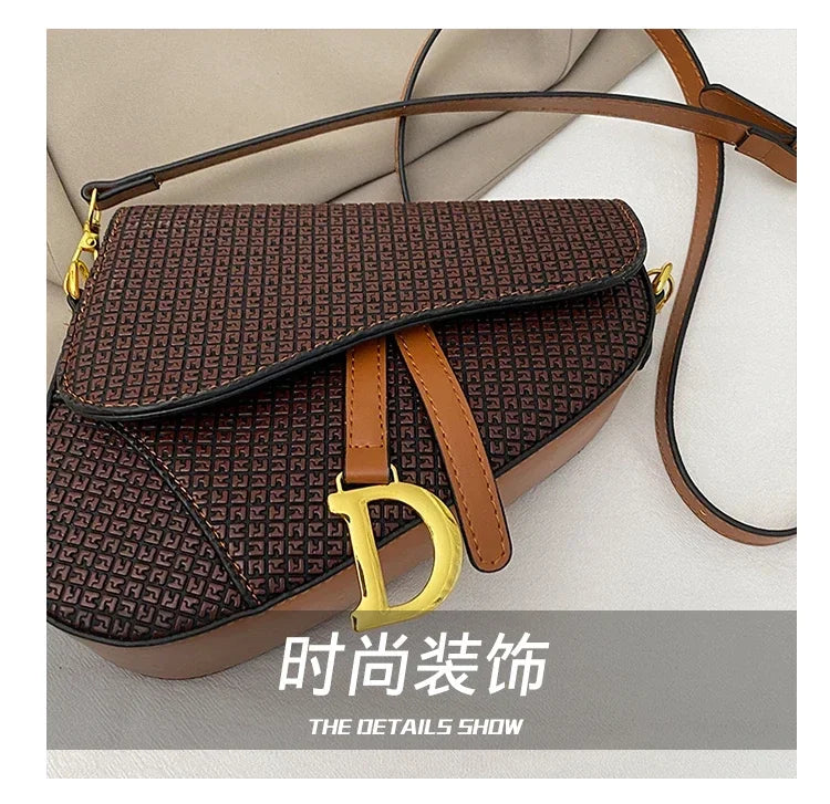Elegant Messenger Bag for Ladies, Leather Shoulder Crossbody By Famous Designer, Women's Handbag Popular Classic