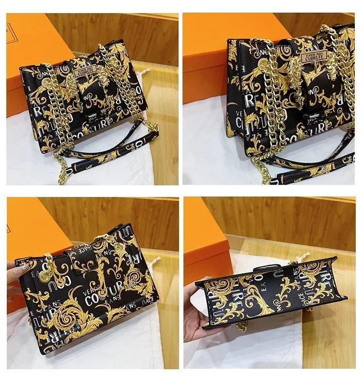 New Arrival 2025! Women's Trendy Retro - Style Bag - Fashion - Forward Printed Chain, Large - Capacity Shoulder/Underarm