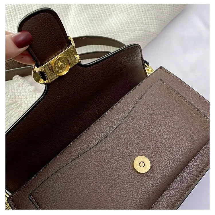 Women's Solid Leather Messenger Bags, Luxury Brands, Fashionable Women's Popular Shoulder Bags, Designer Handbags and Bags