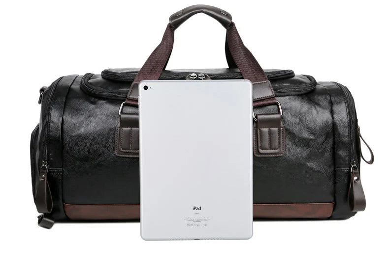 Men Quality Leather Travel Bags Carry on Luggage Bag Men Duffel Bags Handbag Casual Traveling Tote Large Weekend Bag Hot XA631ZC