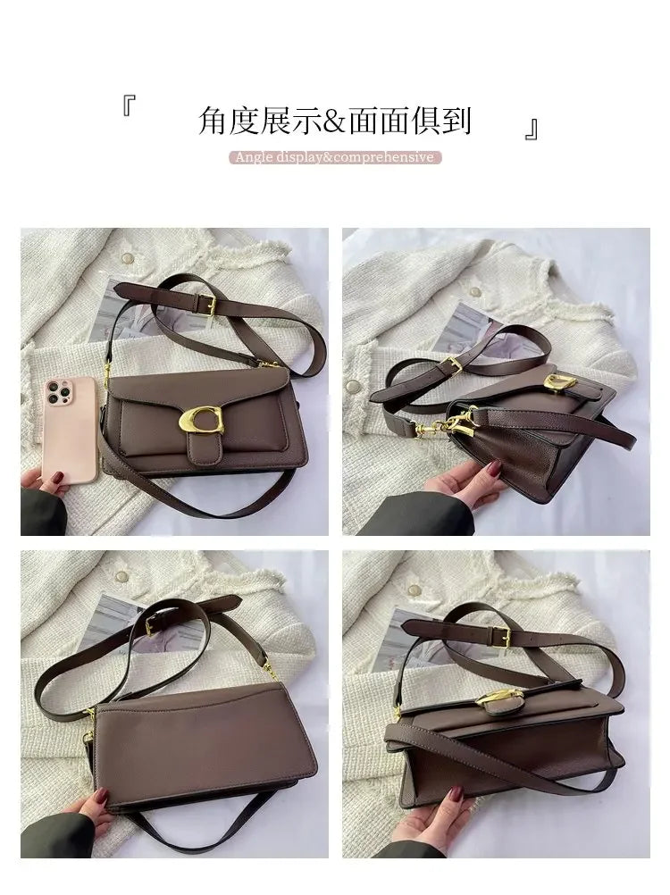 Women's Solid Leather Messenger Bags, Luxury Brands, Fashionable Women's Popular Shoulder Bags, Designer Handbags and Bags