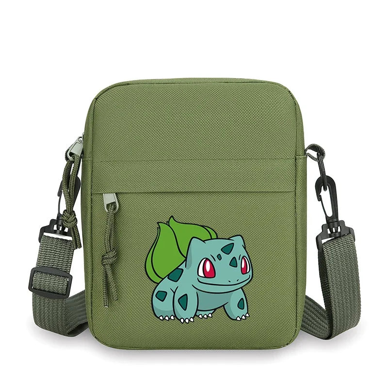 Messenger Sling Bags for Men Casual Canvas Small Zipper Crossbody Pouch Pokemoned Simple Small Crossbody Shoulder Bag Men Bag