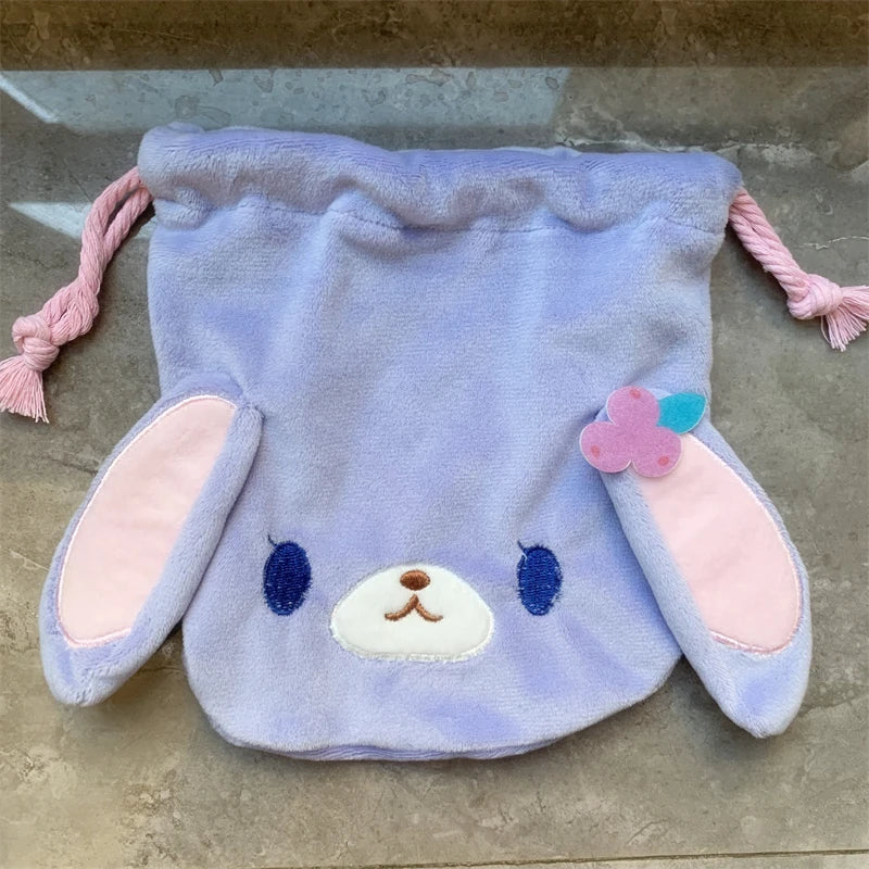 Sugarbunnies Plush Drawstring Bag Pouch Momousa Strawberryusa Blueberryusa Bunny Cute Kawaii Small Storage Bags Organizer