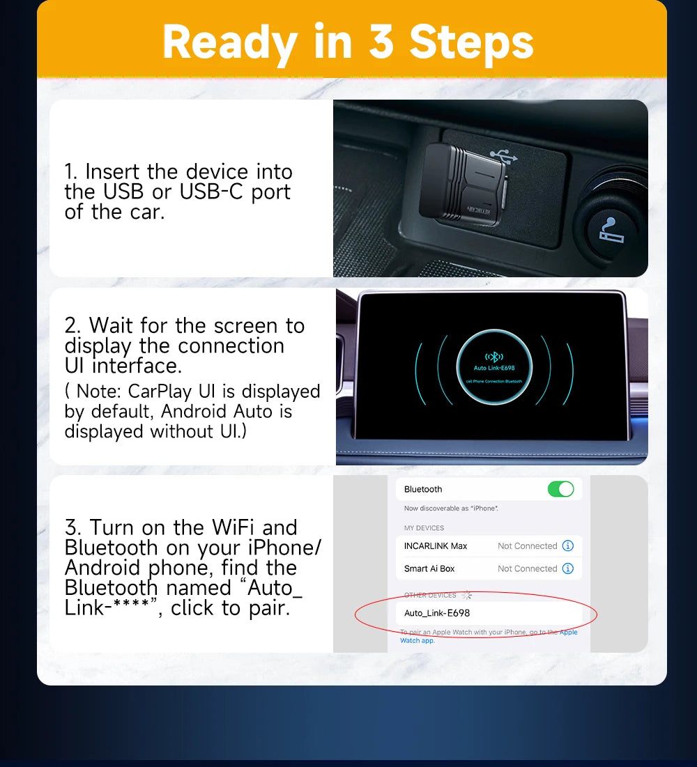 Aroefa 2025 HEYINCAR 2in1 Wireless Benz Carplay - Aroefa