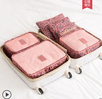 Travel storage 6-piece storage bag underwear shoes 6 storage bag Oxford waterproof cloth luggage storage and distribution
