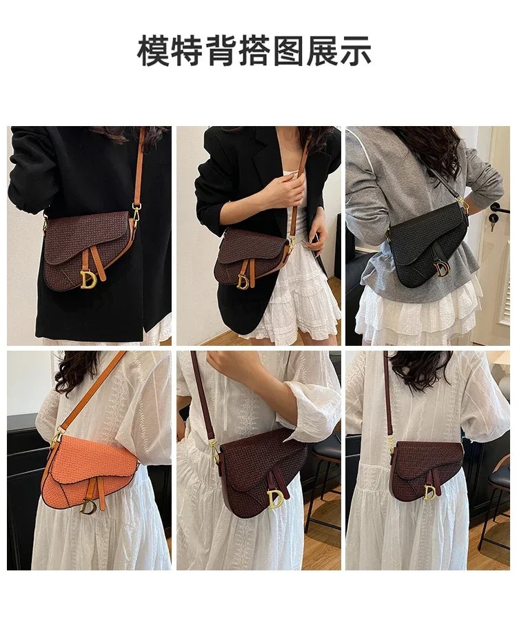 Elegant Messenger Bag for Ladies, Leather Shoulder Crossbody By Famous Designer, Women's Handbag Popular Classic