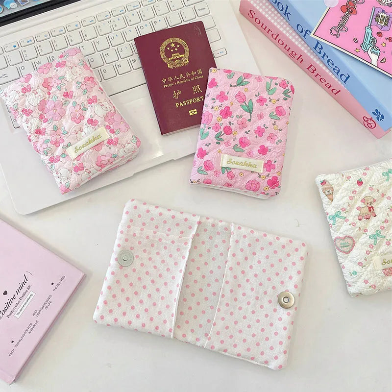 Travel  Passport Holder Wallet Purse Accessories Hasp Emboss Flower Animal Cute Women Men Card Passport Cover Case Bags
