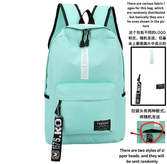 Fashion trend backpack backpack for men and women junior high school high school student bag large capacity korean version of th