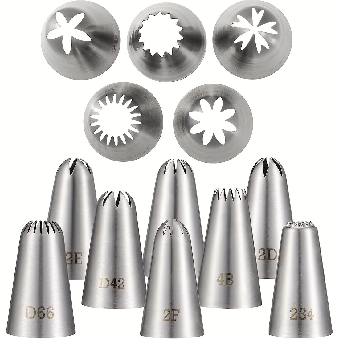 Aroefa 8-Piece Stainless Steel Piping Tips Set - Aroefa