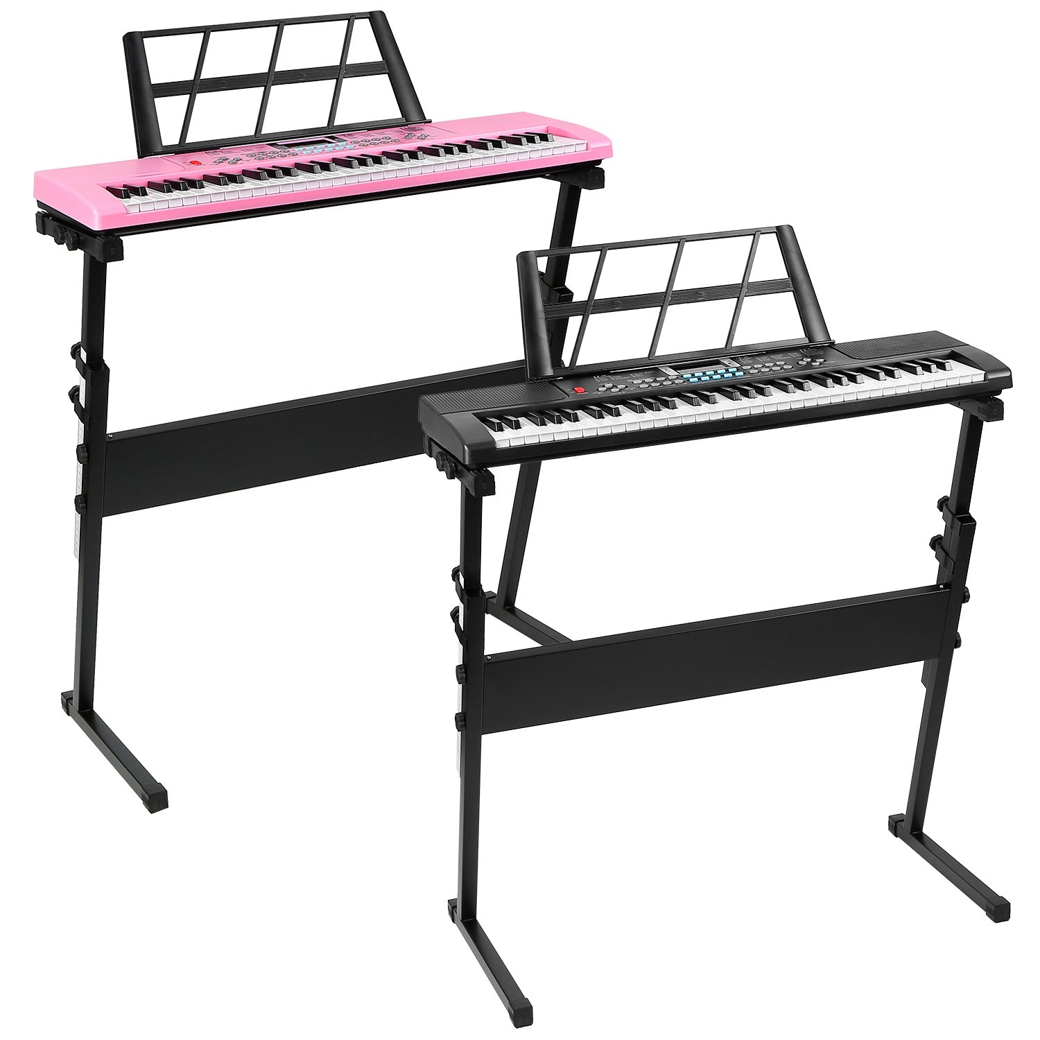 1P 61 Keys Digital Music Electronic Keyboard Electric Musical Piano Instrument Kids Learning Keyboard With Stand Microphone For Beginners