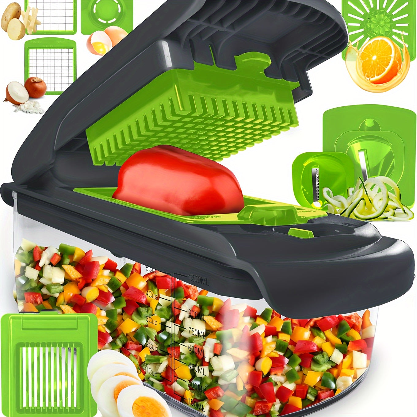 Aroefa 1 Set, 8 In 1 Luxury Vegetable Chopper - Aroefa