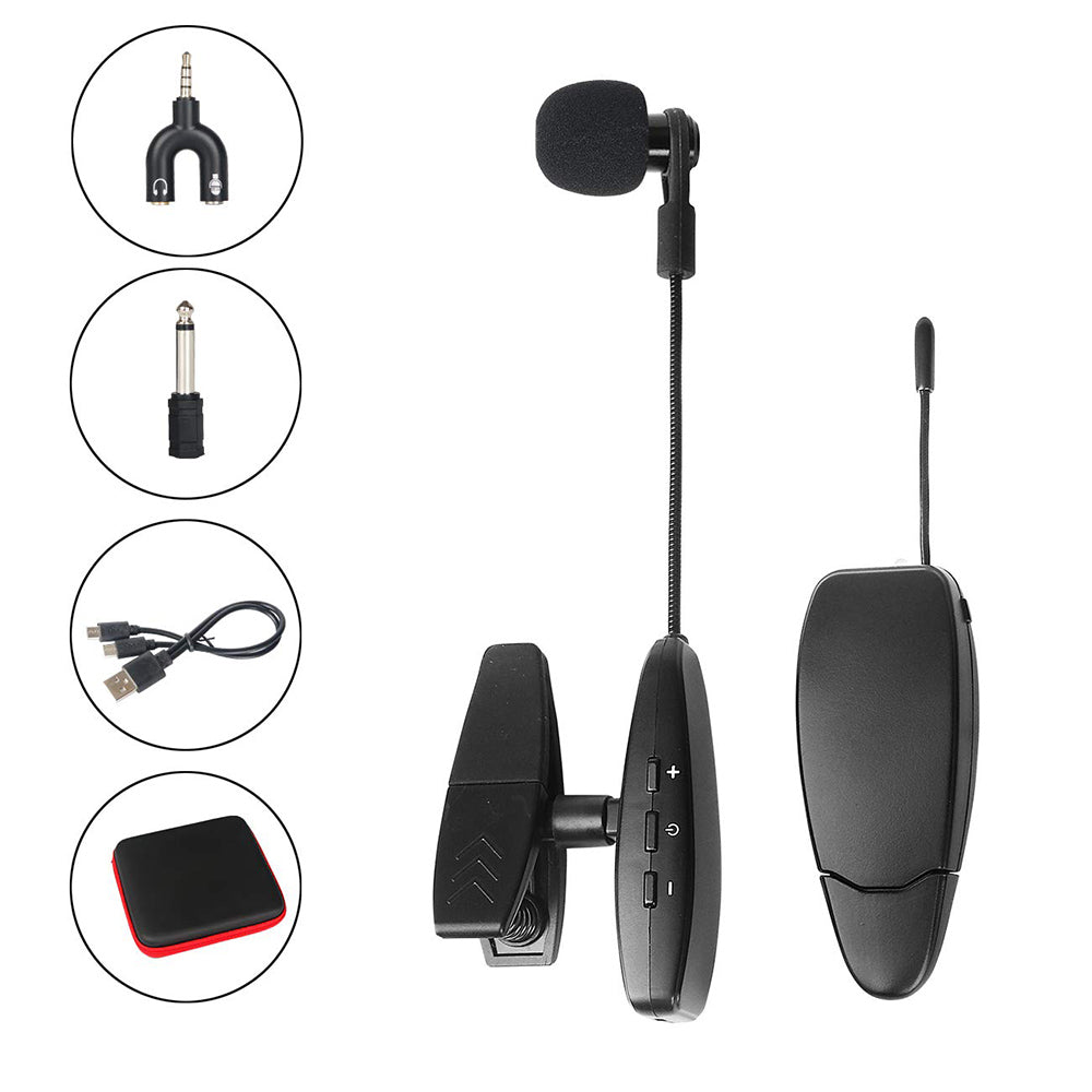 Saxophone Wireless Microphone Clipped To The Instrument