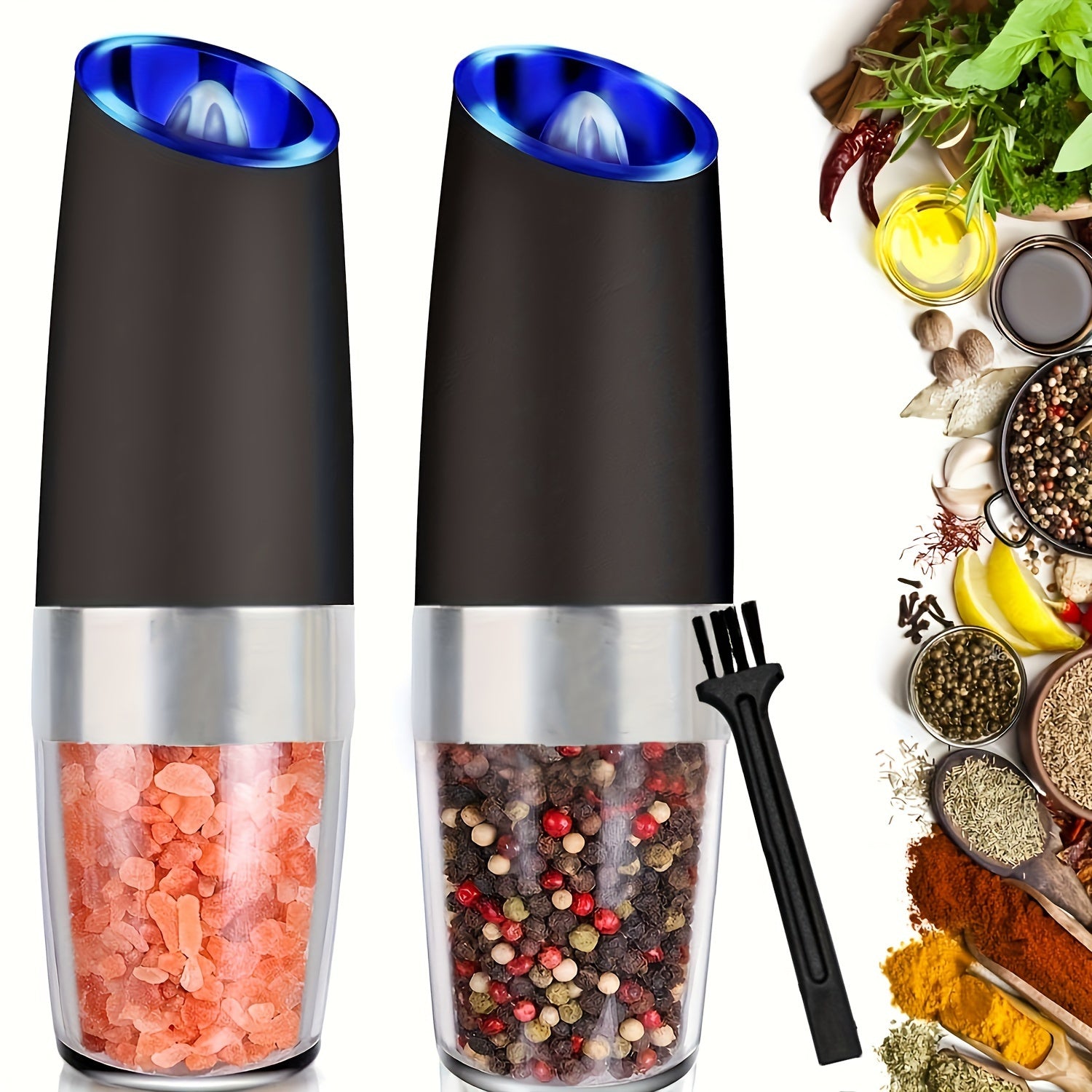 Aroefa 2pcs Gravity Electric Salt and Pepper Grinder Set - Aroefa