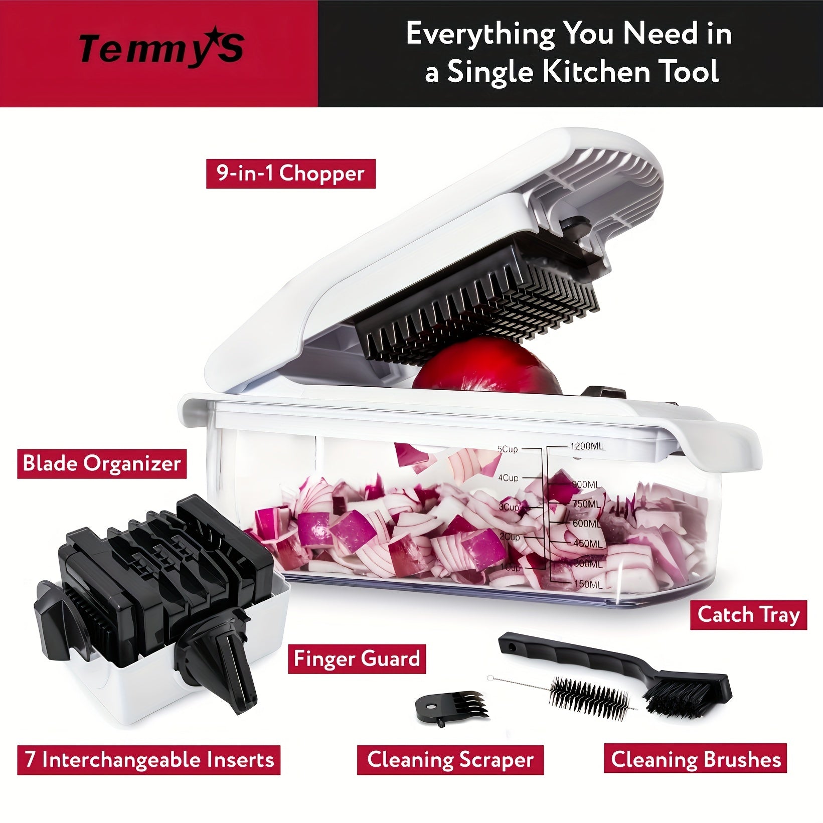 Aroefa 1 Set, 8 In 1 Luxury Vegetable Chopper - Aroefa